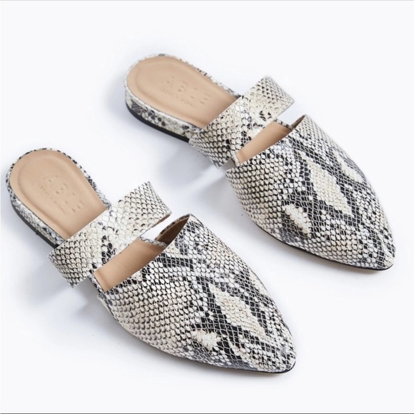 ABLE Joselyene Snakeskin Leather Mules - Picture 2 of 7